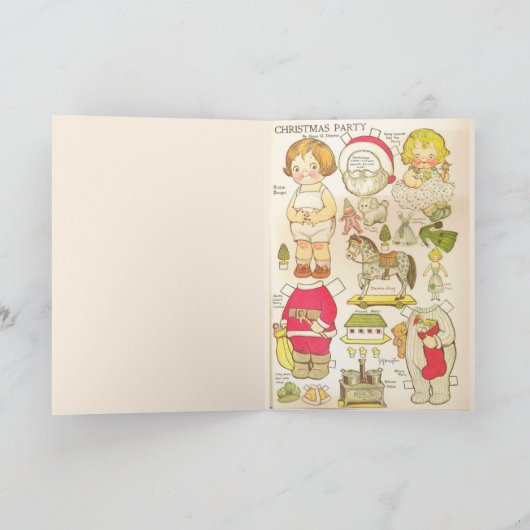 ヴィンテージ紙人形「クリスマスめでたい」 シーズンカード (内部)