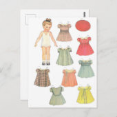ヴィンテージ紙人形 ポストカード (正面/裏面)