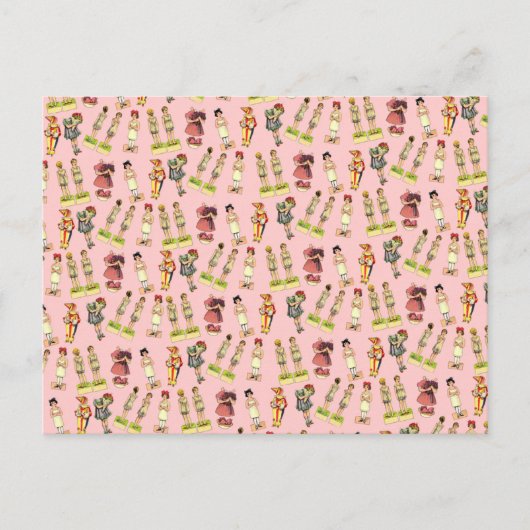 ヴィンテージ紙人形 ポストカード (正面)