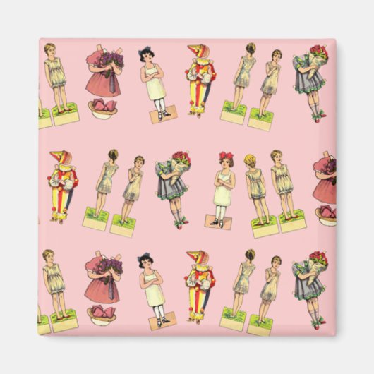 ヴィンテージ紙人形 マグネット (正面)