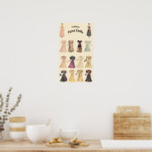 ヴィンテージ紙人形, 1 of 2,クリーム背景 ポスター (キッチン)