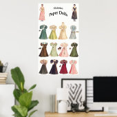 ヴィンテージ紙人形、2/2 ポスター (ホームオフィス)