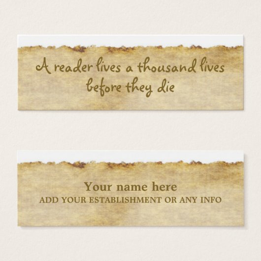 ヴィンテージ紙効果ブックマーク (正面&裏面)