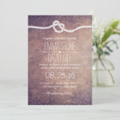 ヴィンテージ紙吹雪結び結婚点 招待状 (スタンド正面)