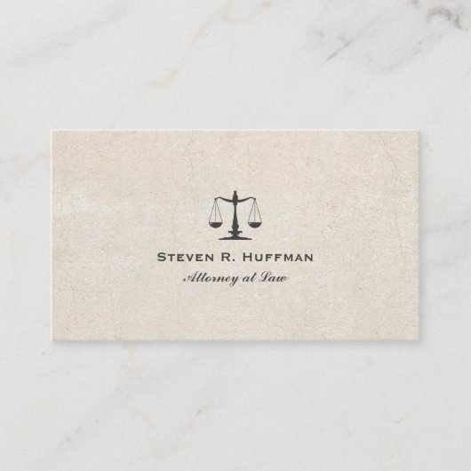 ヴィンテージ紙弁護士ジャスティススケール 名刺 (正面)