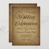 ヴィンテージ紙素朴カントリーウェディング招待状 招待状 (正面/裏面)