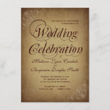 ヴィンテージ紙素朴カントリーウェディング招待状