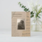 ヴィンテージ紙美的結婚写真 ポストカード (スタンド正面)