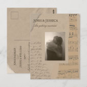 ヴィンテージ紙美的結婚写真 ポストカード (正面/裏面)