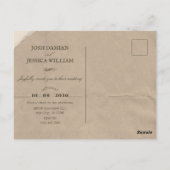 ヴィンテージ紙美的結婚写真 ポストカード (裏面)