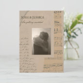 ヴィンテージ紙美的結婚写真 招待状 (スタンド正面)