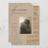 ヴィンテージ紙美的結婚写真 招待状 (正面/裏面)