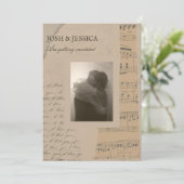 ヴィンテージ紙美的結婚写真 招待状 (スタンド正面)