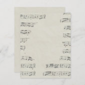 ヴィンテージ紙音符 ノートカード (正面/裏面)