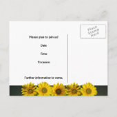 ヴィンテージ紙黄色ひまわり写真保存日 案内ポストカード (裏面)