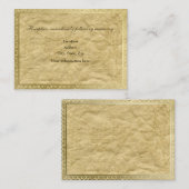 ヴィンテージ紙 ゴールドトリム 受付 封入カード エンクロージャーカード (正面/裏面)