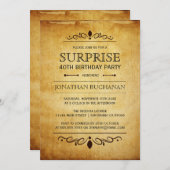 ヴィンテージ紙|サプライズバースデーパーティータイポグラフィ 招待状