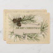 ヴィンテージ紙，休日，クリスマス，カスタム シーズンカード (正面/裏面)