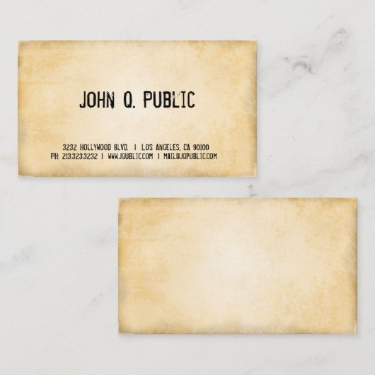 ヴィンテージ紙 名刺 (正面/裏面)