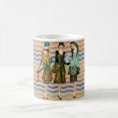 ヴィンテージ級女性アールヌーボー コーヒーマグカップ (中央)