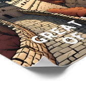 ヴィンテージ素晴らしの壁の中国旅行中国の北京 ポスター (角)