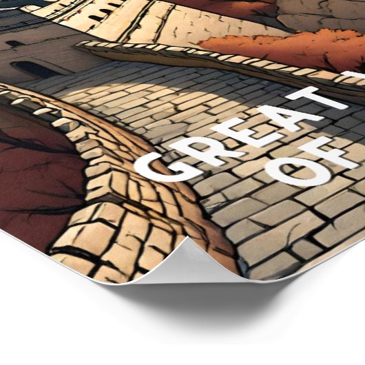 ヴィンテージ素晴らしの壁の中国旅行中国の北京 ポスター (角)