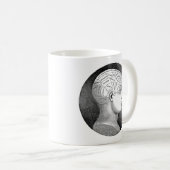 ヴィンテージ素晴らしアートのヘッドダイアグラム コーヒーマグカップ (正面右)