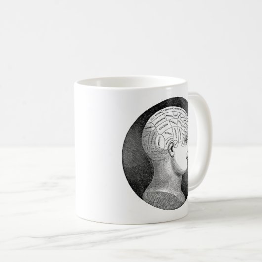 ヴィンテージ素晴らしアートのヘッドダイアグラム コーヒーマグカップ (正面右)