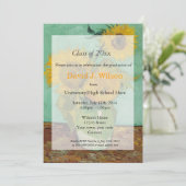 ヴィンテージ素晴らしアートひまわり卒業 招待状 (スタンド正面)