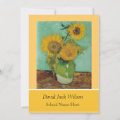 ヴィンテージ素晴らしアートひまわり卒業 招待状 (裏面)