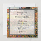 ヴィンテージ素晴らしアート開花庭園の結婚式 招待状 (正面)