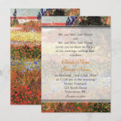 ヴィンテージ素晴らしアート開花庭園の結婚式 招待状 (正面/裏面)