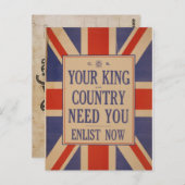 ヴィンテージ素晴らしイギリスフラグ ポストカード (正面/裏面)