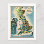 ヴィンテージ素晴らしイギリスリソースマップ シーズンポストカード (正面)