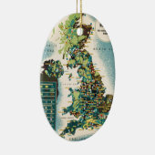 ヴィンテージ素晴らしイギリスリソースマップ セラミックオーナメント (右)