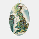 ヴィンテージ素晴らしイギリスリソースマップ セラミックオーナメント (左)