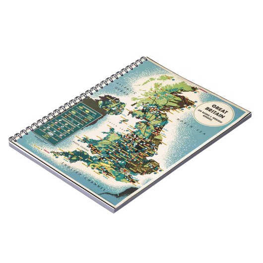 ヴィンテージ素晴らしイギリスリソースマップ ノートブック (左側)