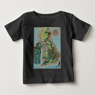 ヴィンテージ素晴らしイギリスリソースマップ ベビーTシャツ