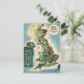 ヴィンテージ素晴らしイギリスリソースマップ ポストカード (スタンド正面)