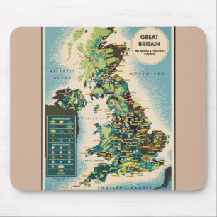 ヴィンテージ素晴らしイギリスリソースマップ マウスパッド