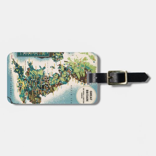 ヴィンテージ素晴らしイギリスリソースマップ ラゲッジタグ (正面横)