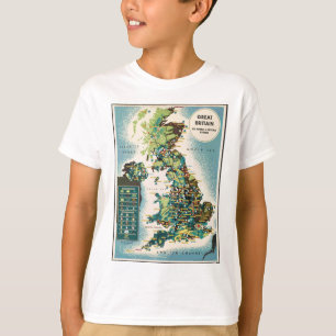 ヴィンテージ素晴らしイギリスリソースマップ Tシャツ
