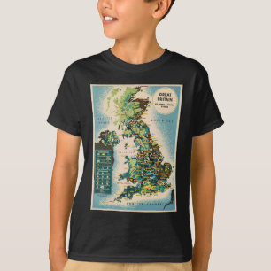 ヴィンテージ素晴らしイギリスリソースマップ Tシャツ