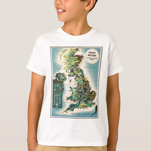 ヴィンテージ素晴らしイギリスリソースマップ Tシャツ (正面)
