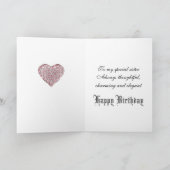 ヴィンテージ素晴らしウーマンブラックレース誕生日シスター カード (内部)