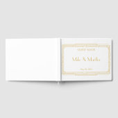 ヴィンテージ素晴らしギャツビーアールデコ結婚ズゲストブック ゲストブック (全面)