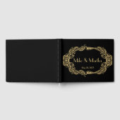 ヴィンテージ素晴らしギャツビーアールデコ結婚ズゲストブック ゲストブック (全面)