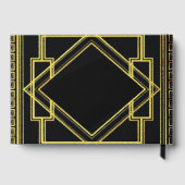 ヴィンテージ素晴らしギャツビーアールデコ結婚ズ・ゴールド・フォイル ゲストブック (裏面)