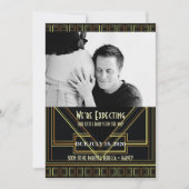 ヴィンテージ素晴らしギャツビー写真妊娠発表 案内状 (正面)