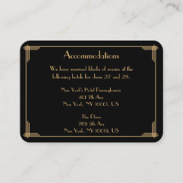 ヴィンテージ素晴らしギャツビー結婚ズアコモデーションカード エンクロージャーカード